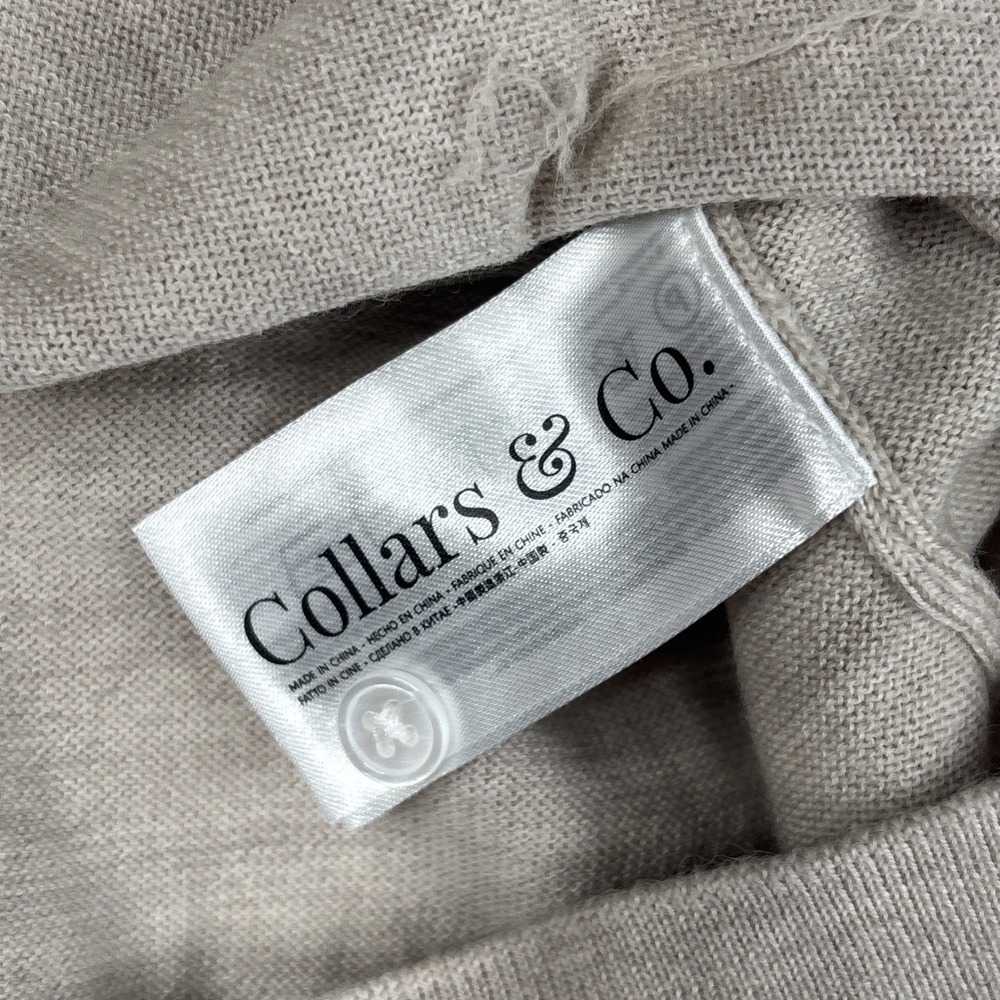 NWT Collars & Co Australian Merino Wool Men's XL Tan Long Sleeve Polo Button - Picture 6 of 7